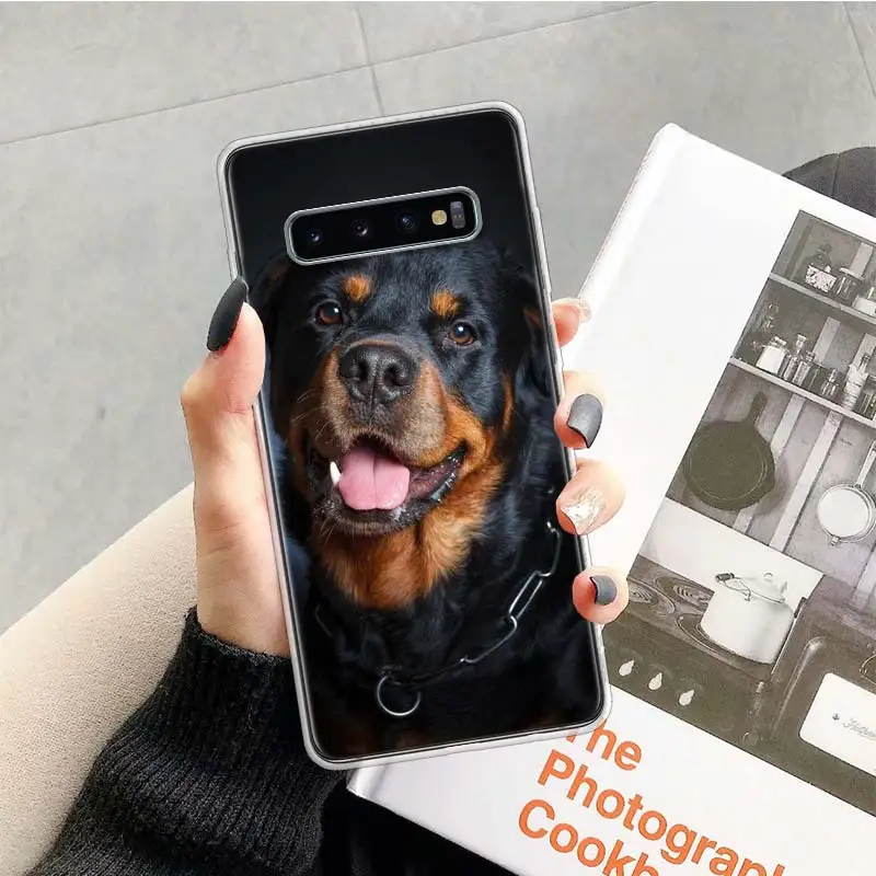 С изображением собаки ротвейлера чехол для samsung Galaxy Note 10 9 8 S10+ Lite S9 S8 J4 J6 J8 плюс S7 S6 край мягкий чехол для телефона - Цвет: TR239-8
