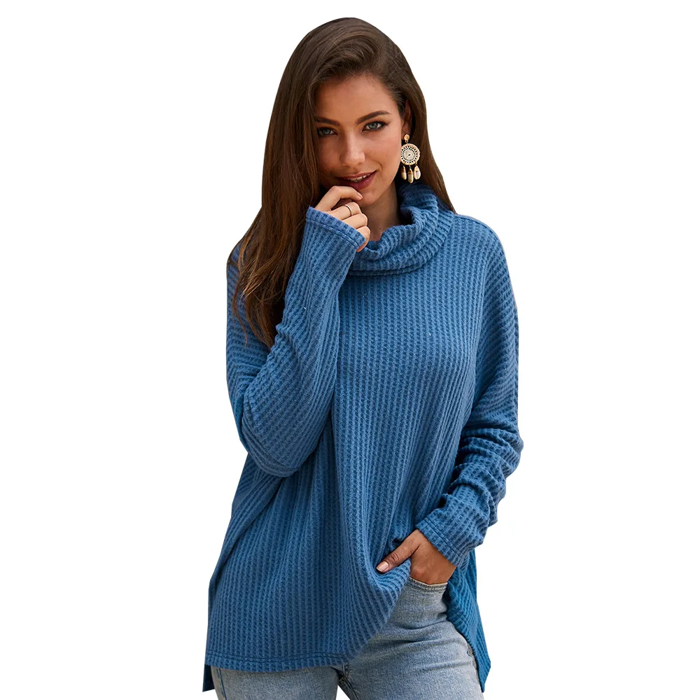 

Women Oversize Basic Knitted Turtleneck Sweater Female Blouses Solid Turtleneck Collar Pullovers Warm 2019 New Arrival