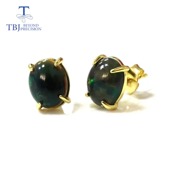 

Natural gemstone Multi-color Black opal ring and earrings set jewelry yellow color 925 sterling silver fine jewelry for girl