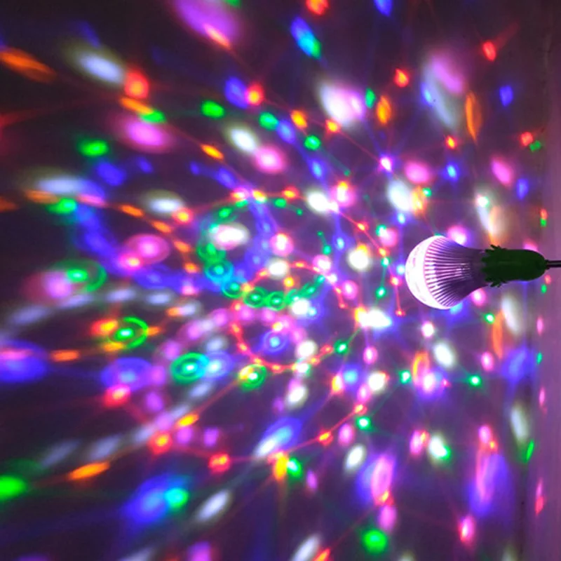 LED 3W RGB Вращающийся меняющий светильник лампа для вечерние Клубные танцевальные