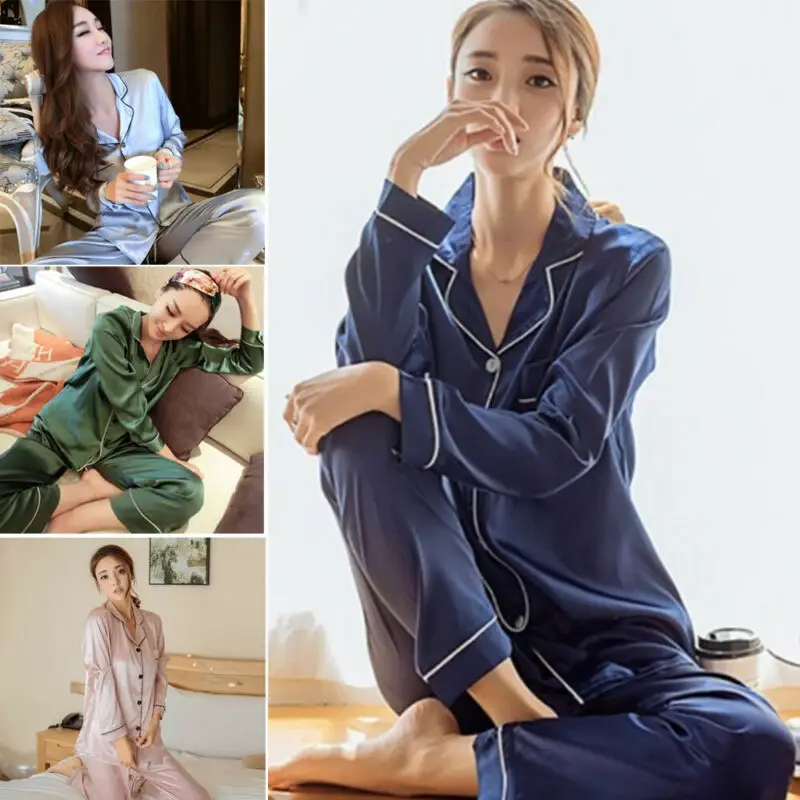 Женская летняя повседневная домашняя одежда для сна, пижамные комплекты с длинными рукавами, домашний костюм, одежда для сна