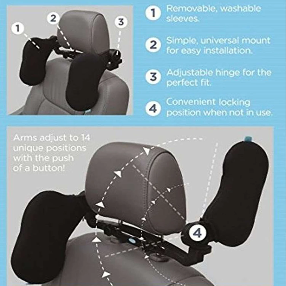 Спящие Дети Твердые взрослые вращающиеся модные аксессуары для подголовника мягкий автомобиль универсальный эргономичный автомобиль путешествия