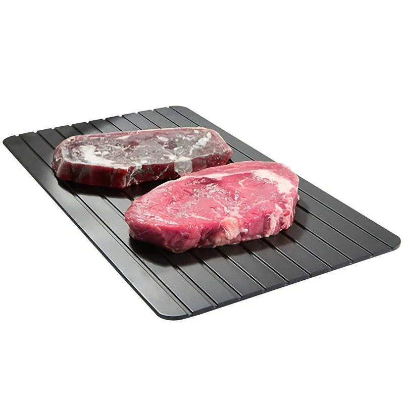 

Magic Defrost Tray Metal Plate Defrosting Tray Safe Fast Thawing Frozen Meat Fish Sea Food Kitchen Cook Gadget Tool