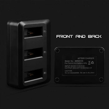 

Charger Set Accessories Rapid Drone 3 Ports Protective Circuit Black Lightweight Toys Li-po Batteries Plastic For Parrot