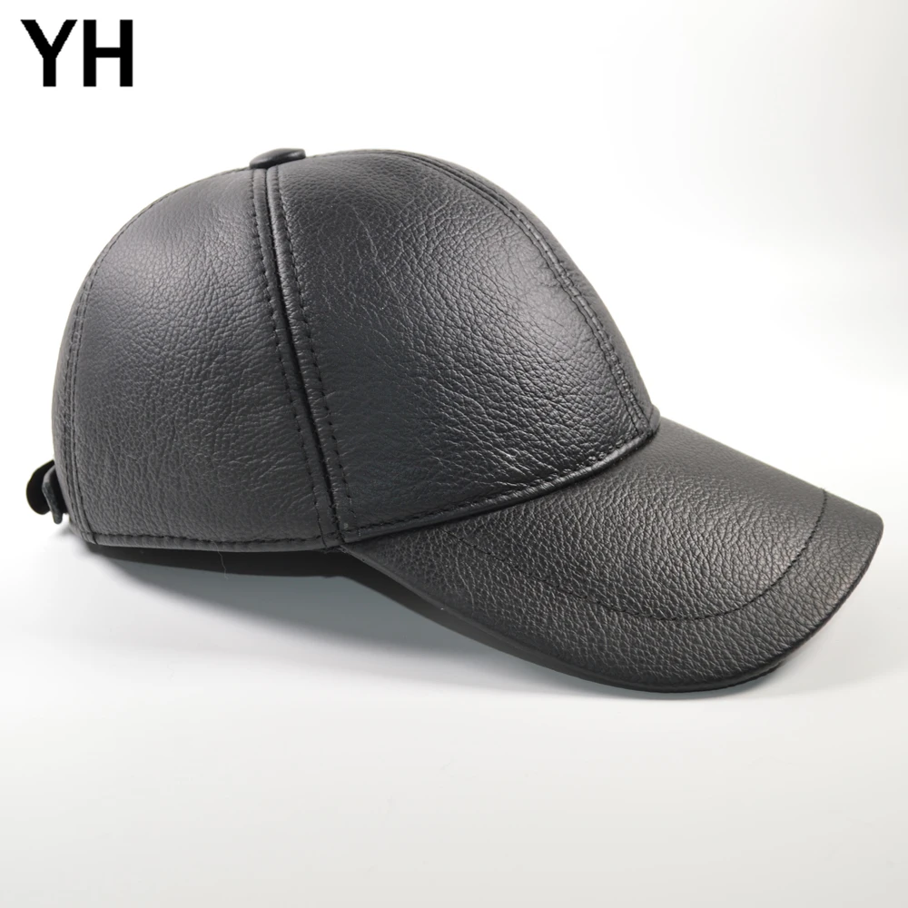 Лидер продаж, Мужская бейсболка из натуральной кожи, брендовая Повседневная шапка из натуральной кожи, осенне-зимняя Горячая Распродажа, бейсболка из натуральной яловой кожи