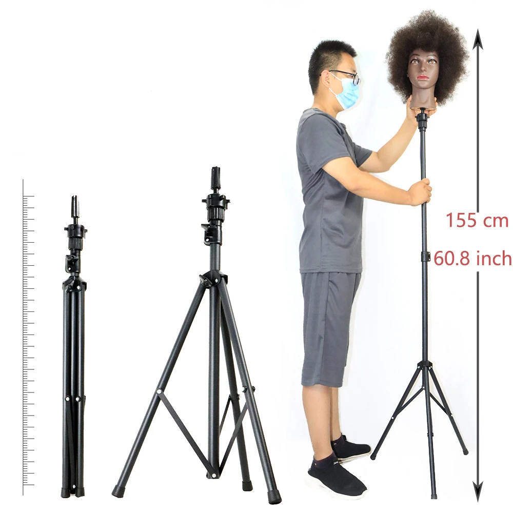 The New Adjustable Wig Stand Mannequin Head Tripod For Canvas Block  Heads,Making Wigs,Styling,Cosmetology Hairdressing Trainning