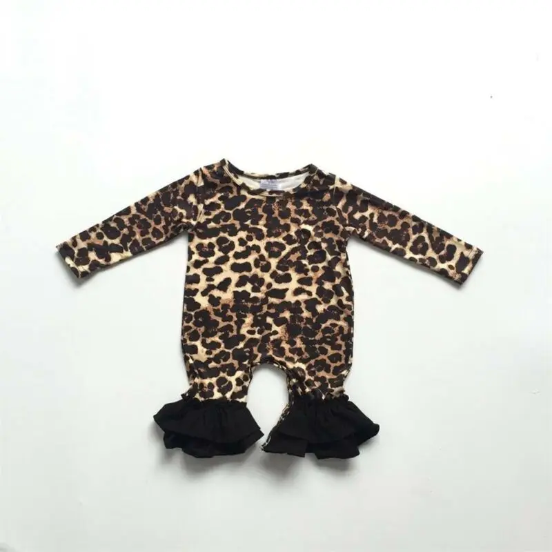 Комбинезон с леопардовым принтом для новорожденных мальчиков и девочек; комбинезон; Пижама; одежда для сна