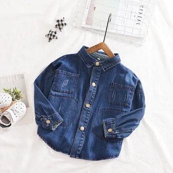 

Baby Denim Shirt Autumn 2019 Baby Coat Clothes Children Cowboy Shirt Boys Casual Long-sleeved Tee Shirt Toddler Blouse Jackets