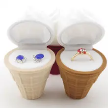 Lovely Velvet Ice Cream Wedding Earring Ring Pendant Jewelry Display Box Fashion High Quality Jewelry Box Hot Gift