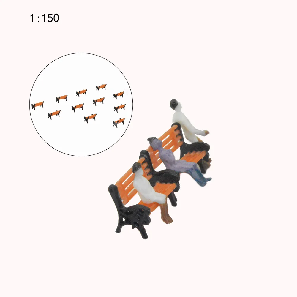 

Teraysun 50PCS N scale Model Railway Layout 1:150 Garden bench model Chair G N HO Scale NEW