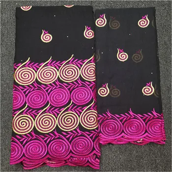 

High quality cotton lace fabric african voile cotton lace with stones soft swiss voile lace in switzerland for dress5+2yards/lot