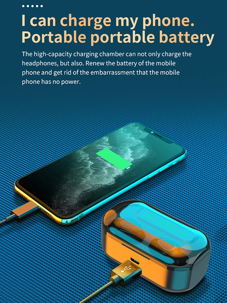 G20 TWS wireless earphones Bluetooth 5 0 headphone Support Wireless Charging LED Display Headset 3500mAh Portable Charging box