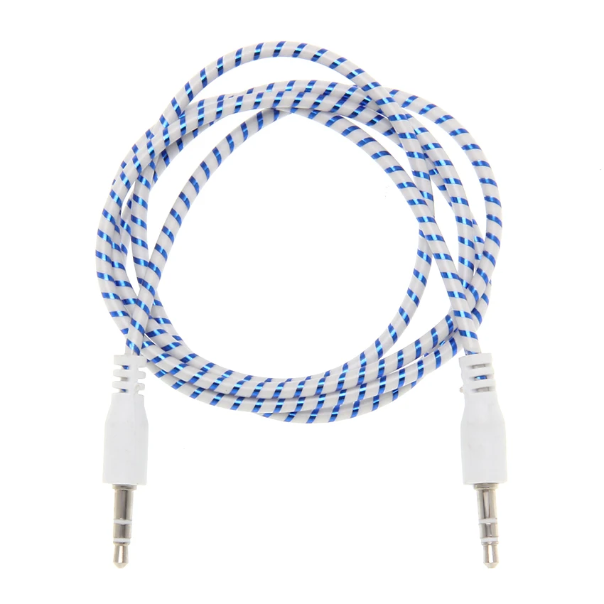 1M Audio Cable 3 5mm Jack Male to Male Stereo Auxiliary Aux Cord For Car Phone MP3 PC Headphone 100pcs