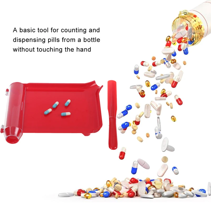 Pill Counting Tray Durable Plastic Practical Counting Tray Pill Cutter Dispenser For Pharmacists Pharmacy Technicians Doctor
