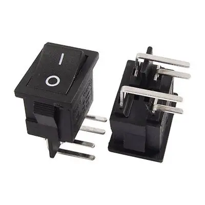 

10x AC 6A/250V 10A/125V 4 Right Angle Pin DPST On/Off Snap in Boat Rocker Switch
