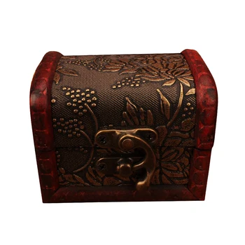 

Chinese Retro Vintage Wood Mini Woman Jewelry Box Necklace Storage Box Case