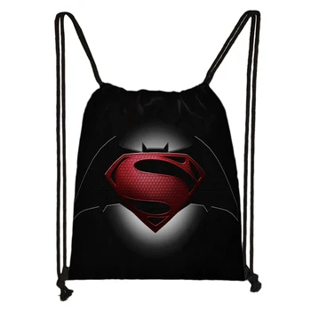 

Custom Superman Batman Drawstring Bag Daypack Kid Satchel Casual Backpack Teenager Storage Bag Women Men 32x38cm*181031-03-9048