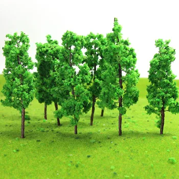 20pcs/40pcs/80pcs TT Scale Model Trees 7cm 1:100 Iron Wire Green Trees Train Layout Set D7027