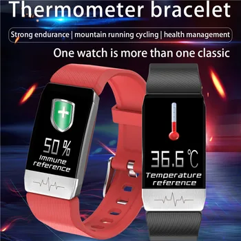

Temperature Smart Bracelet ECG Heart Rate Blood Pressure Blood Oxygen Monitoring Multi Movement Mode Waterproof