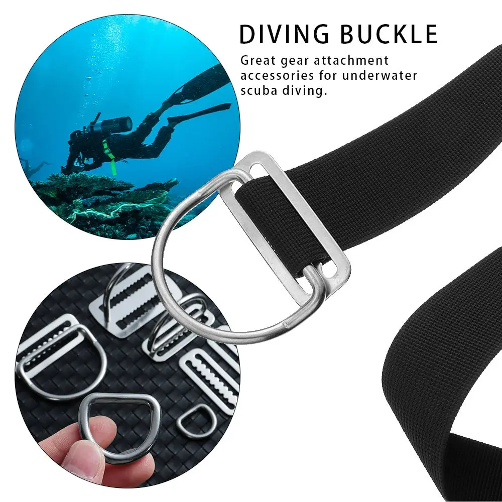 Harness Slide Keeper Belts Retainer Stopper Scuba/Diving Weight Belt D Ring 