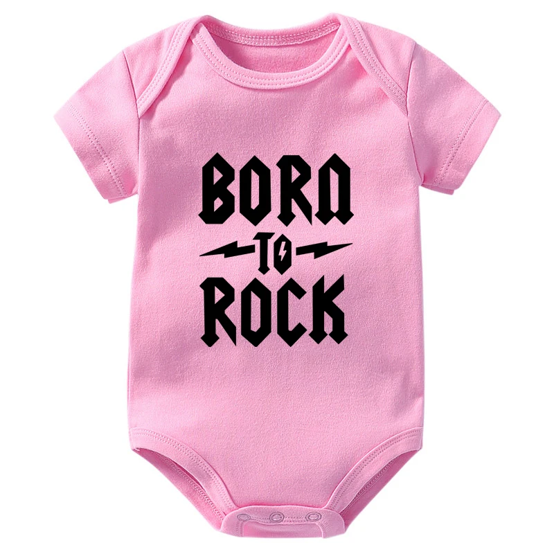 Born To Rock Newborn Baby Bodysuit Short Sleeve Cotton Baby Boys Girls Clothes Jumpsuit Infant Outfit Baby Body Rock Onesies 4
