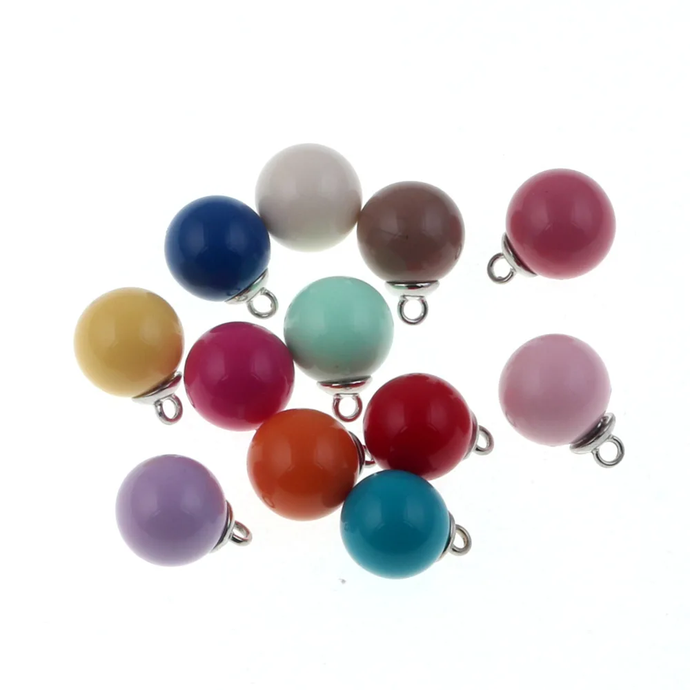 

10pcs 16mm Mixed Candy Colors Round/square Acrylic Pendants For Jewelry Making DIY Necklace Pendants Handmade Thickness 16mm