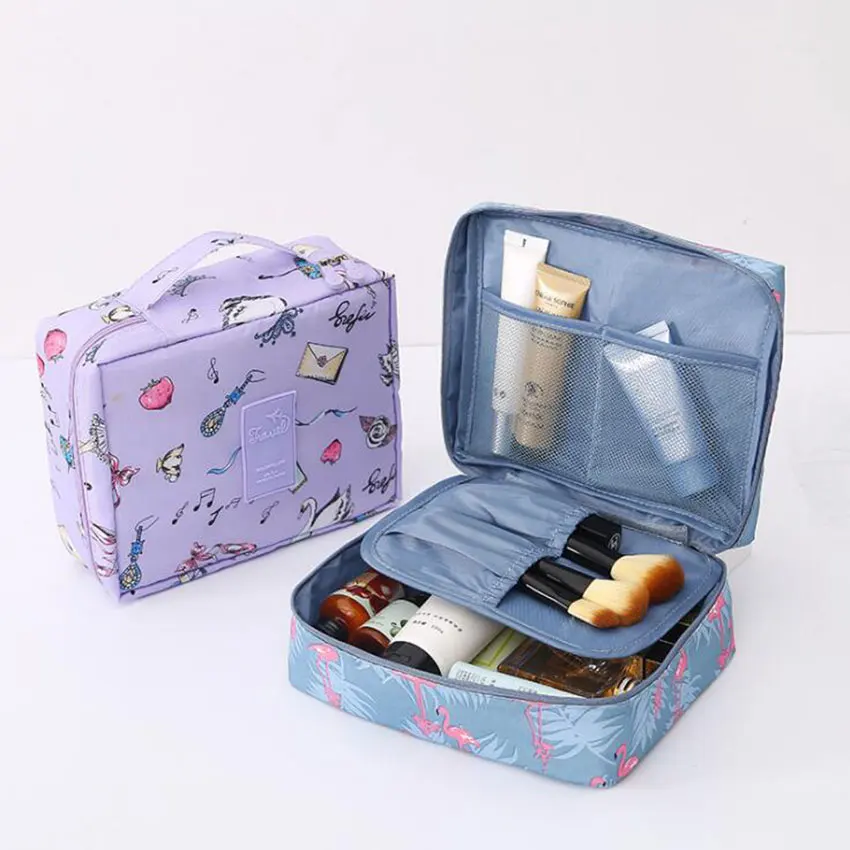 Многофункциональная косметичка, дорожная сумка для хранения, портативный квадратный органайзер для макияжа, моющаяся сумка, Оксфорд, косметичка