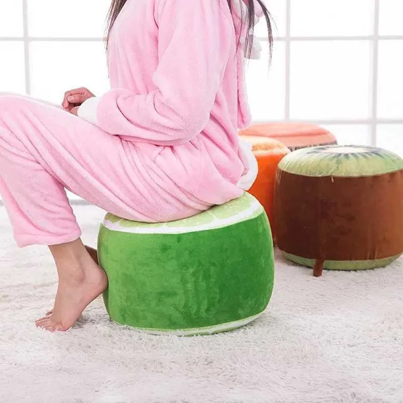 

Inflatable Thickening Stool Plush 3D Fruit Pouf Chair Lovely Inflatables Stools