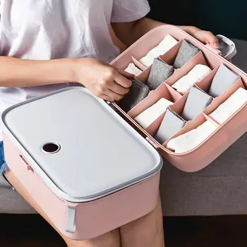 

Portable Household Travel Underwear Storage Box Multi-function Folding Underwear Storage Case With Compartment Underwear Socks