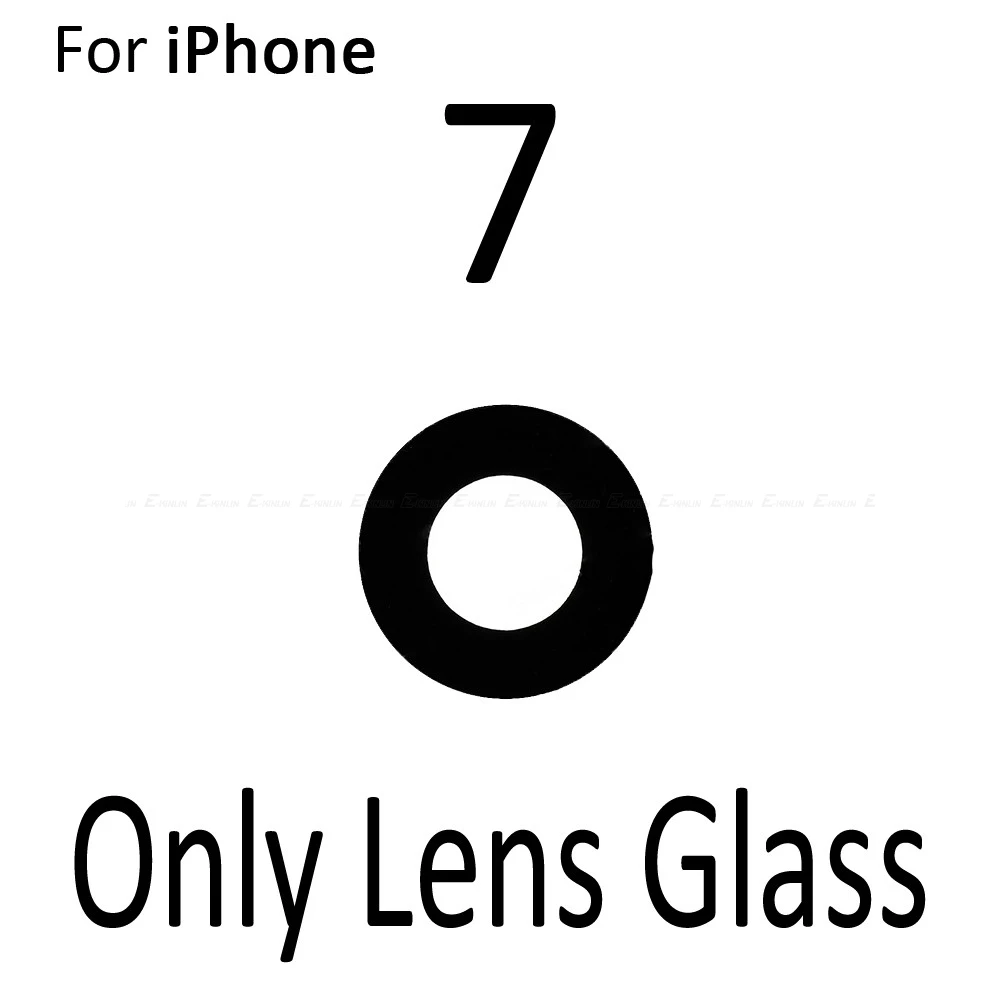Новая задняя камера стеклянная крышка с кольцом для объектива с рамкой держатель для iPhone X 7 8 Plus запасные части - Цвет: Only Lens For 7