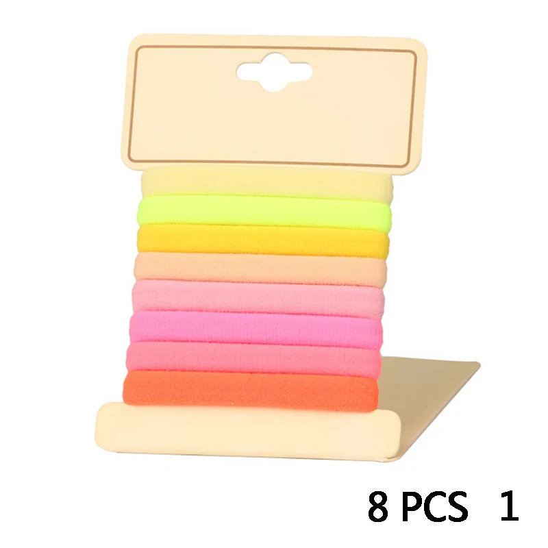 8 PCS 1 8 шт. = 1 упаковка; модная эластичная повязка на голову для девочек; повязка для волос ярких цветов; повязка для волос; детский подарок; аксессуары для волос - Окраска металла: 8 PCS 1