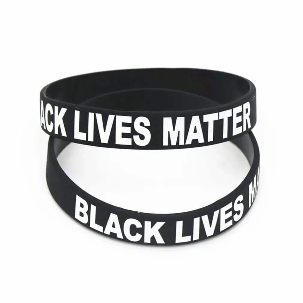 Мягкий силиконовый Мотивационный браслет Black Lives Matter модный спортивный