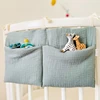 Baby Bedside Storage Bag Baby Crib Organizer Hanging Bag for Baby Essentials Multi-Purpose Newborn Bed Hanging Diaper Toy Tissue 1