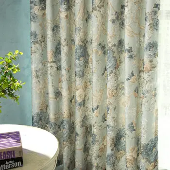 

European Pastoral Yarn-dyed Jacquard Shade Curtains for Living Dining Room Bedroom.