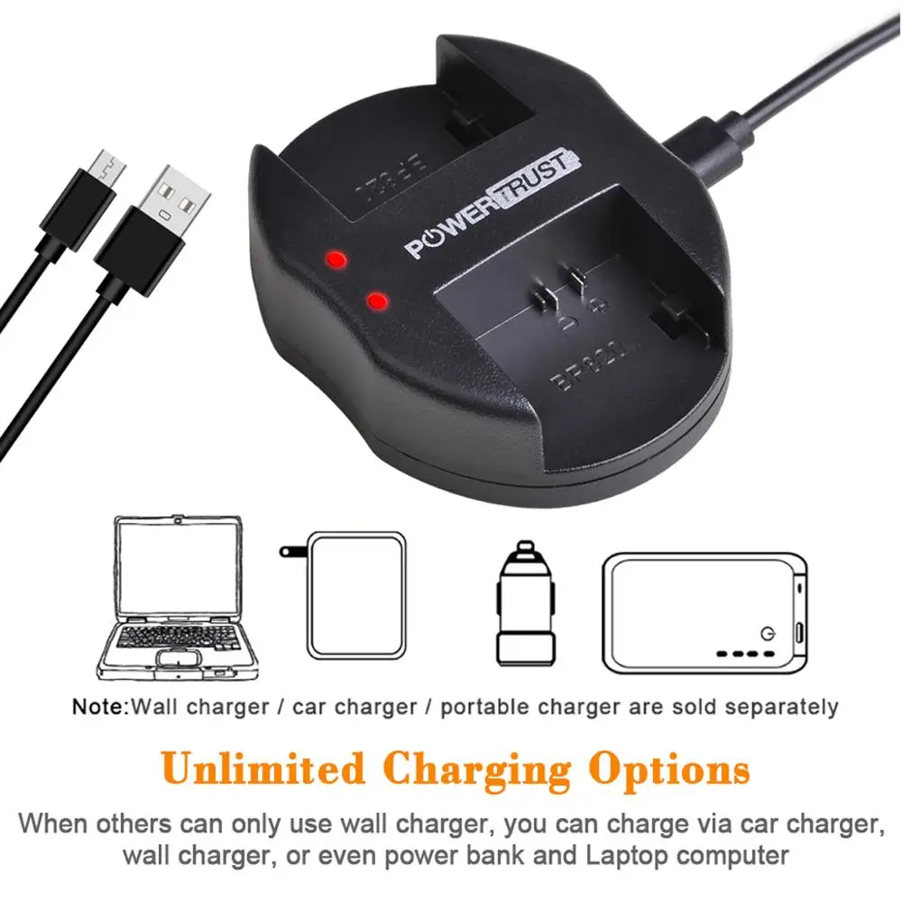 PowerTrust BP-808 BP 808 Battery +NEW USB Dual Charger for Canon BP-827 BP 827 BP-819 BP-807 BP-809 XA10 HF20 HF10 HF100 HG20