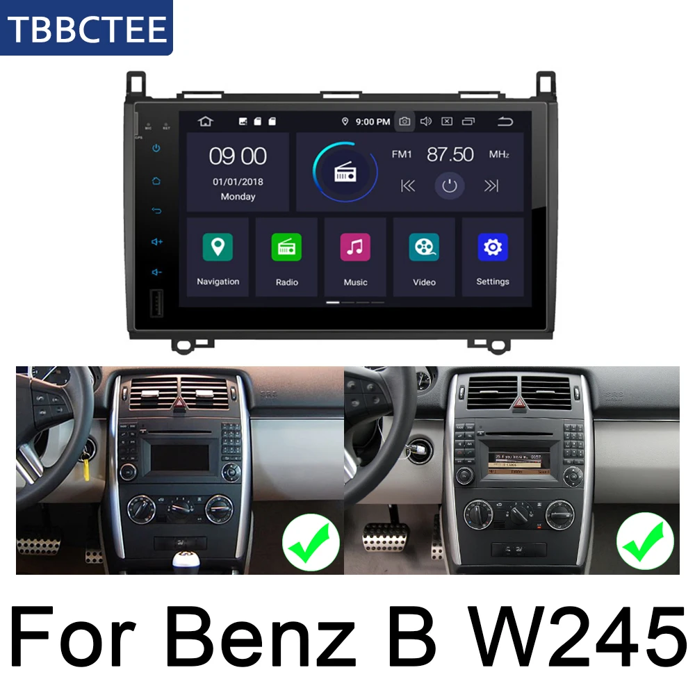 Для Mercedes Benz B Class W245 2005~ 2011 NTG 2 DIN Автомобильный Android 9 gps навигационная мультимедийная система Bluetooth wifi радиоусилитель