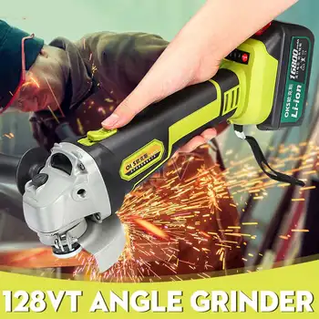 

128VT Angle Grinder Brushless Cordless Impact Electric Angle Grinder 16800mAh Battery Machine Cutting Grinding Power Tool