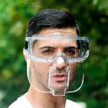 

2020 Detachable Transparent Mask Anti Dustproof Face Masks Kitchen Cooking Work Security Protection Mask