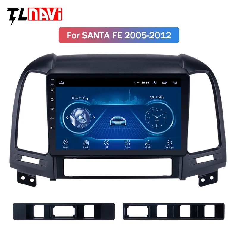 Perfect Android 8.1 9" IPS Car Radio Multimedia Player GPS Head Unit For HYUNDAI SANTA FE 2005 2006 2007 2008 2009 2010-2012 0