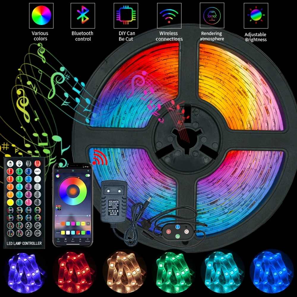 Светодиодная водонепроницаемая гибкая ленсветильник RGB 5050 SMD 2835 с поддержкой
