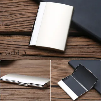 

Creative Holder Metal Leather Box Cover ID Credit Business Multi Card Case