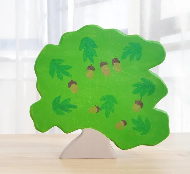 Forest Tree Wooden Natural Montessori Handmade Figure Large Handcarft Toys For Kids Animal Cognition Early Educational Toy 3