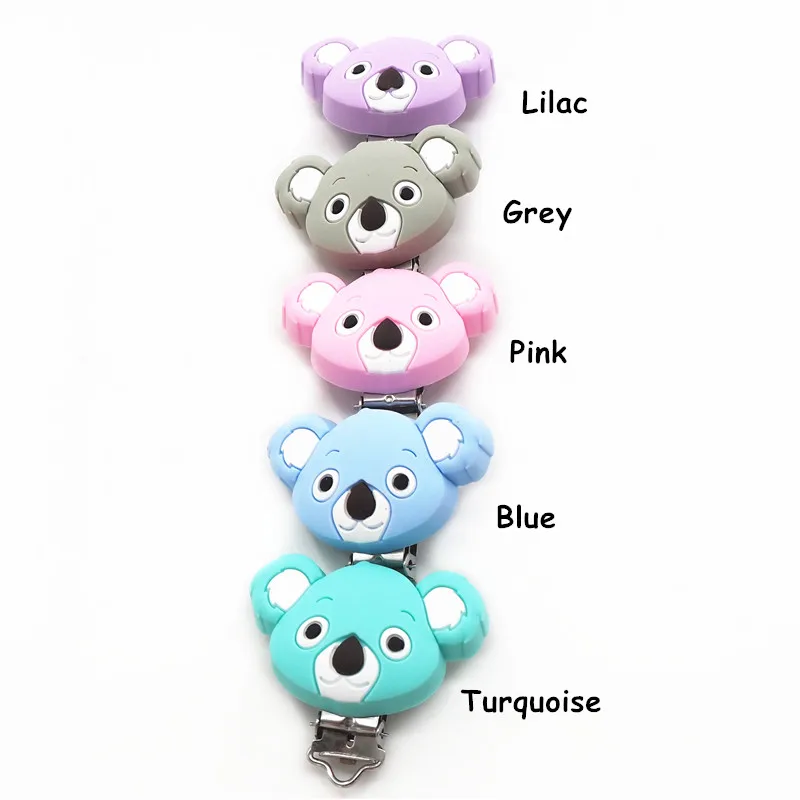 Chenkai 50 шт. силиконовые зажимы Koala DIY Детский Прорезыватель кольцо для соски держатель цепи пустышка для младенца ювелирные изделия игрушки клипсы BPA бесплатно