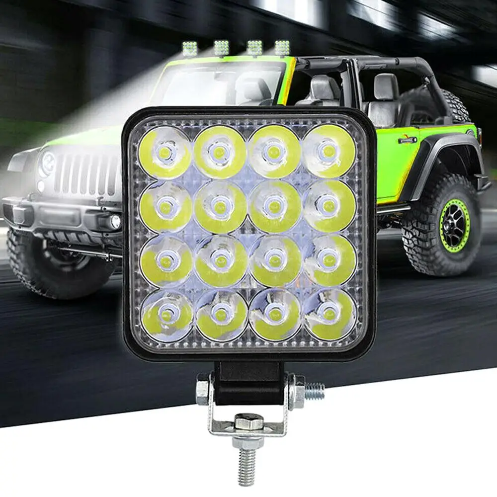 

Square 48W 16LED LED Fog Light for Car SUV Truck ATV Spot LED Work Light Bar Offroad Daytime Running Light Round 14 LED 42W