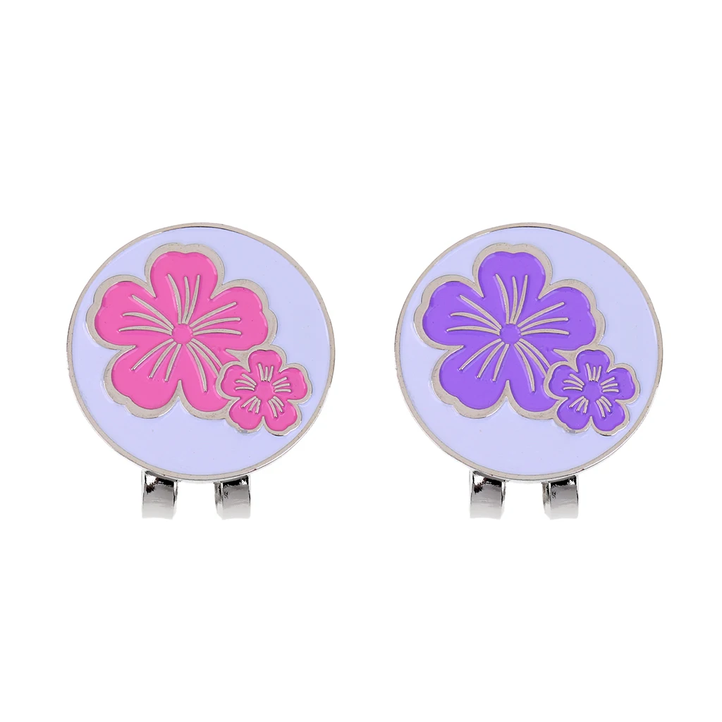 

2 Pack Golf Ball Marker with Detachable Hat Clip Brooch Training Aids Golfer Gift Club Giveaways Souvenir