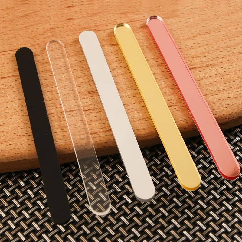 10pcs Acrylic Ice Cream Sticks 3mm Summer Popsicle Sticks Kitchen Handmade DIY Cake Stick