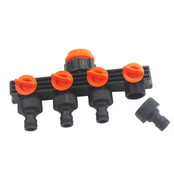 

UNIVERSAL ONE WAY FOUR OUTLETS GARDEN HOSE PIPE CONNECTOR MIXER KITCHEN ADAPTOR