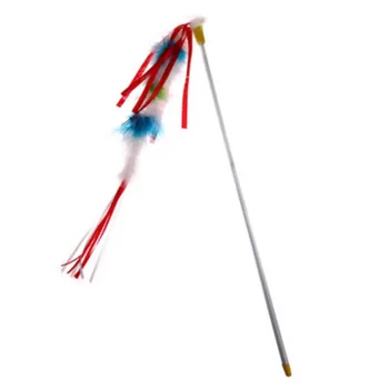 

Feather Teaser Cat Toy, Ilying Feather Cat Catcher with Extra Long Wand NEW20 interactive Feather Wand Cat Toy