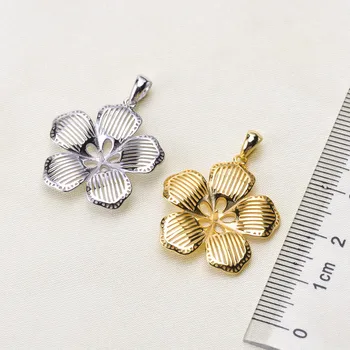 

Silvery Pearl Pendant Accessories DIY Jewelry S925 Sterling Silver Pendant Jewelry Making For Women Vintage Fashion