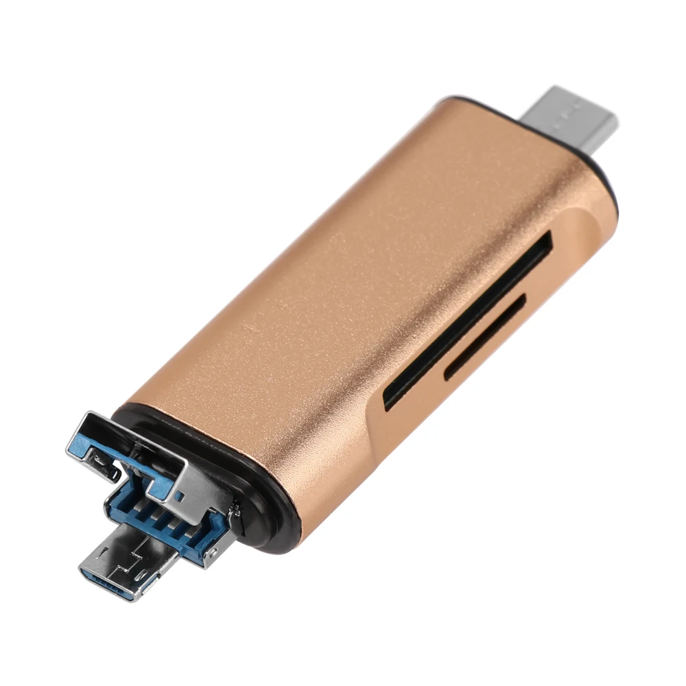 Многофункциональные считыватели карт SD/TF 3 интерфейса(тип-c, USB, Micro USB) без драйвера 10-40 м/с OTG телефон компьютер товары для автомобиля